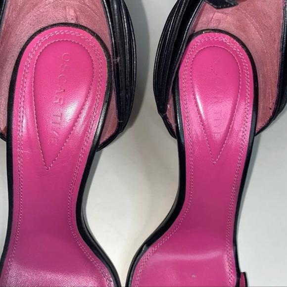 Oscar Tiye Black Strappy Leather Heels RARE EU 39 US 8.5 - Picture 5 of 10